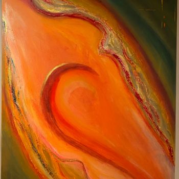 Peinture intitulée "Fire earth" par Arbnesha Cela, Œuvre d'art originale, Acrylique
