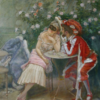 Schilderij getiteld "Маскарад. (Свободна…" door Tabachkovskaia, Origineel Kunstwerk, Olie