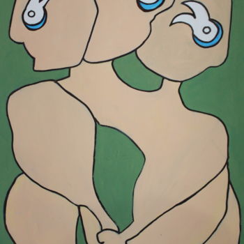 Malerei mit dem Titel "sbrogliare la matas…" von Arcangelo Gentile, Original-Kunstwerk, Acryl