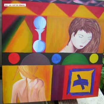 Painting titled "Les deux visages" by Arc En Ciel De Marie, Original Artwork, Other