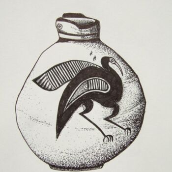 Disegno intitolato "biocrome.jug.jpg" da Archaeological Illustration, Opera d'arte originale