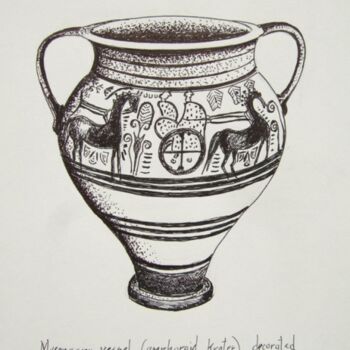 Drawing titled "mycen_vessel.jpg" by Archaeological Illustration, Original Artwork