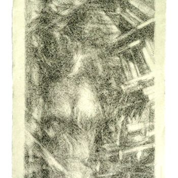 Tekening getiteld ""Dans la bibliothèq…" door Renaud Archambault De Beaune, Origineel Kunstwerk, Inkt