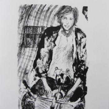 Printmaking titled "Indio a velo" by Claire Archenault, Original Artwork, Lithography