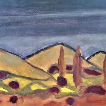 Malerei mit dem Titel "les collines de la…" von Giulia Archer, Original-Kunstwerk, Öl