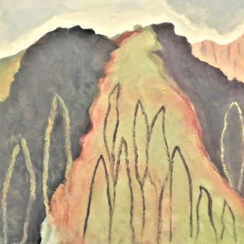 Pintura titulada "les collines de la…" por Giulia Archer, Obra de arte original, Oleo