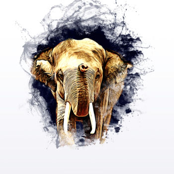 Grafika cyfrowa / sztuka generowana cyfrowo zatytułowany „ELEPHANT | ANIMALS…” autorstwa Archie, Oryginalna praca, 2D praca…