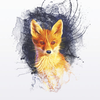 Artes digitais intitulada "FOX | ANIMALS SERIES" por Archie, Obras de arte originais, Trabalho Digital 2D