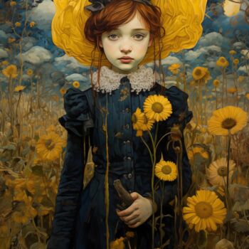 Arte digital titulada "Sunflowers - Limite…" por Archimede Art, Obra de arte original, Impresión digital