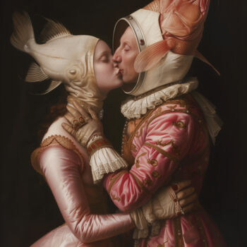 Digital Arts titled "Tuna Kiss" by Archimede Art, Original Artwork, Digital Print