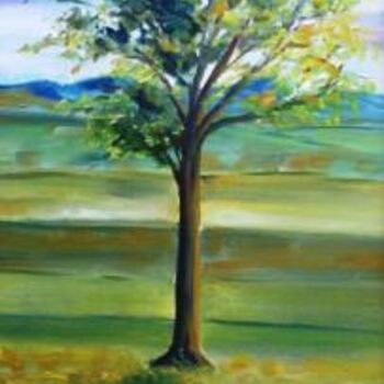 Painting titled "Tree Colunga 3. Árb…" by A. R. Dosantos, Original Artwork, Oil