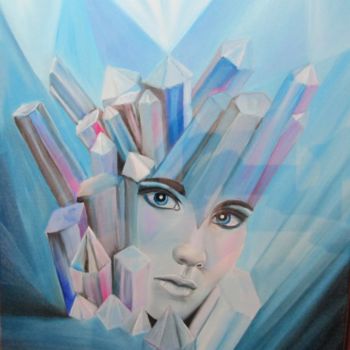 Schilderij getiteld "Crystal" door Alix, Origineel Kunstwerk, Olie