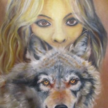 Painting titled "Bodyguard." by Alix, Original Artwork, Oil