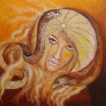 Pintura intitulada "L'oeuf de serpent" por Alix, Obras de arte originais, Óleo