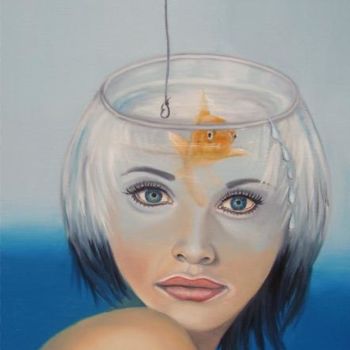 Schilderij getiteld "Fisherman of ideas" door Alix, Origineel Kunstwerk, Olie