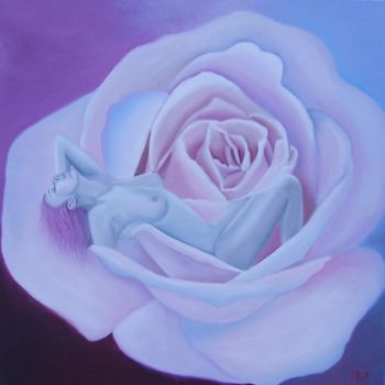 Painting titled "Rose fragrance" by Alix, Original Artwork, Oil