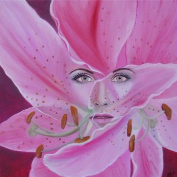 Картина под названием "Heart of lily" - Alix, Подлинное произведение искусства, Масло