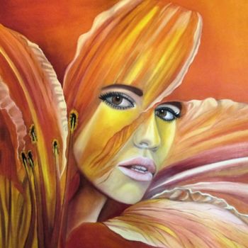 Painting titled "The soul of lily" by Alix, Original Artwork, Oil