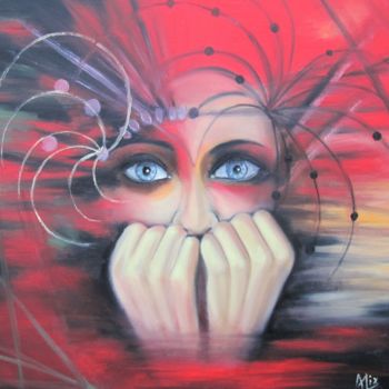 Painting titled "Angoisse" by Alix, Original Artwork, Oil