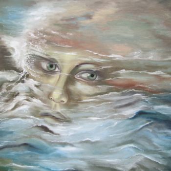 Pintura titulada "La naufragée" por Alix, Obra de arte original, Oleo