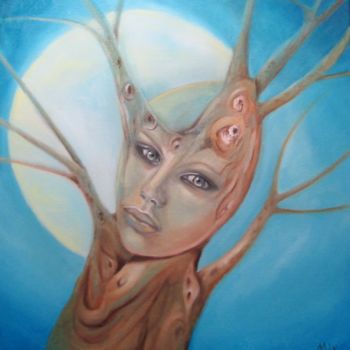 Peinture intitulée "The dying tree in m…" par Alix, Œuvre d'art originale, Huile