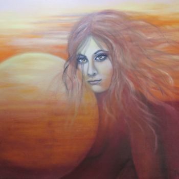 Painting titled "Eclipse" by Alix, Original Artwork, Oil
