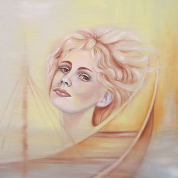 Pintura intitulada "Mon bateau fantôme" por Alix, Obras de arte originais, Óleo