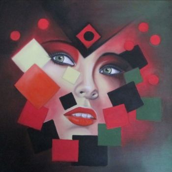 Painting titled "Puzzle..." by Alix, Original Artwork, Oil