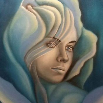 Painting titled "Blue sadness" by Alix, Original Artwork, Oil