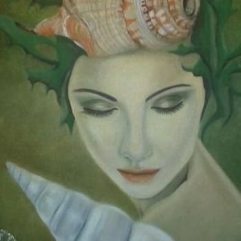 Peinture intitulée "L'algue verte" par Alix, Œuvre d'art originale, Huile