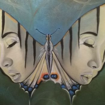 Pintura titulada "The butterfly" por Alix, Obra de arte original, Oleo