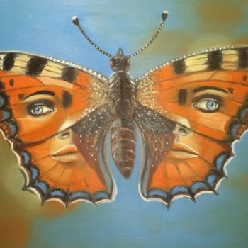 Painting titled "Butterfly" by Alix, Original Artwork, Oil