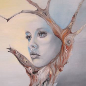 Painting titled "The dead tree" by Alix, Original Artwork, Oil