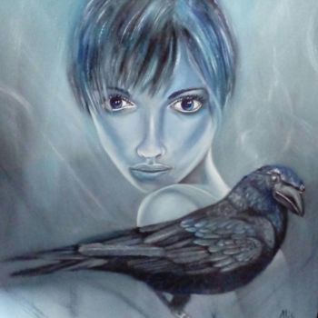 Peinture intitulée "The raven 3" par Alix, Œuvre d'art originale, Huile