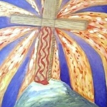 Pintura titulada "La croce vuota" por Arduino Rossi, Obra de arte original, Acrílico Montado en Otro panel rígido