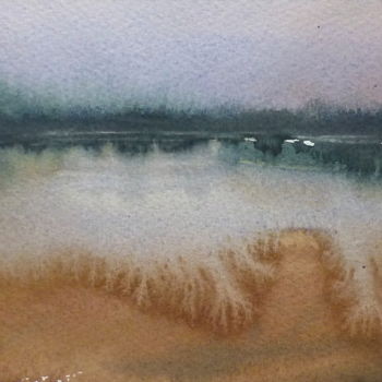 Pintura titulada "Watercolor Landscap…" por Anna Aredova, Obra de arte original, Acuarela