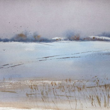 Malerei mit dem Titel "Watercolor Landscap…" von Anna Aredova, Original-Kunstwerk, Aquarell