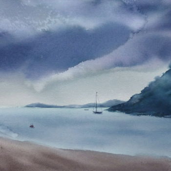 绘画 标题为“Watercolor Landscap…” 由Anna Aredova, 原创艺术品, 水彩