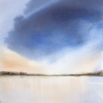 Malerei mit dem Titel "Watercolor Landscap…" von Anna Aredova, Original-Kunstwerk, Aquarell