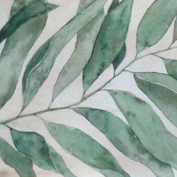 Malerei mit dem Titel "Watercolor branch" von Anna Aredova, Original-Kunstwerk, Aquarell