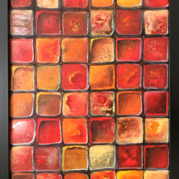 Pittura intitolato "Mosaic - Flames Of…" da Arkadiusz Kulesza, Opera d'arte originale, Acrilico