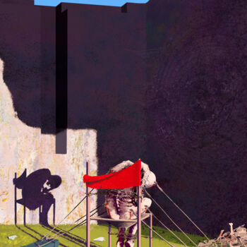 Schilderij getiteld "bird trap" door Arkadiusz Pluta, Origineel Kunstwerk, Digitaal Schilderwerk