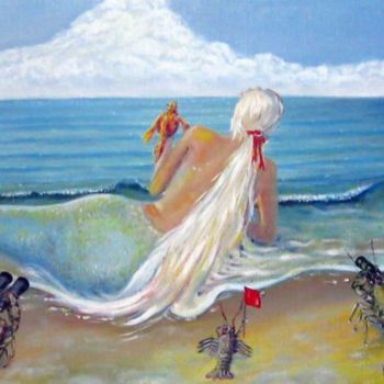 Pintura intitulada "Лети, Золотая рыбка…" por Valerii Martianov, Obras de arte originais, Óleo