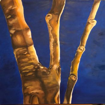 Painting titled "Bluest 2" by Yerba Leon, Original Artwork, Oil