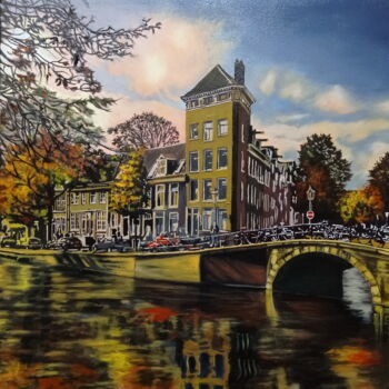 Painting titled "Amsterdam" by Areva, Original Artwork, Oil