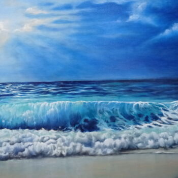 Painting titled "Wave" by Areva, Original Artwork, Oil