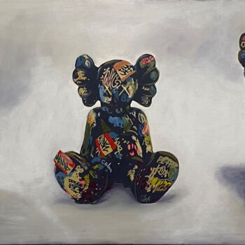 Картина под названием "Kaws 1" - Areva, Подлинное произведение искусства, Масло
