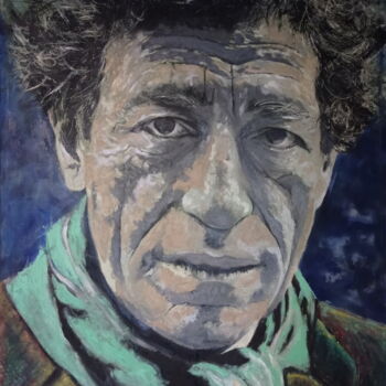 Painting titled "Alberto Giacometti" by Areva, Original Artwork, Oil