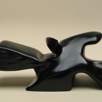 Sculpture titled "L'oiseau enclume" by Annick Argant, Original Artwork, Metals