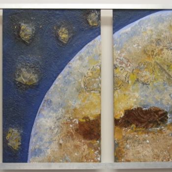 Peinture intitulée "Planète Terre" par Marina Argentini, Œuvre d'art originale